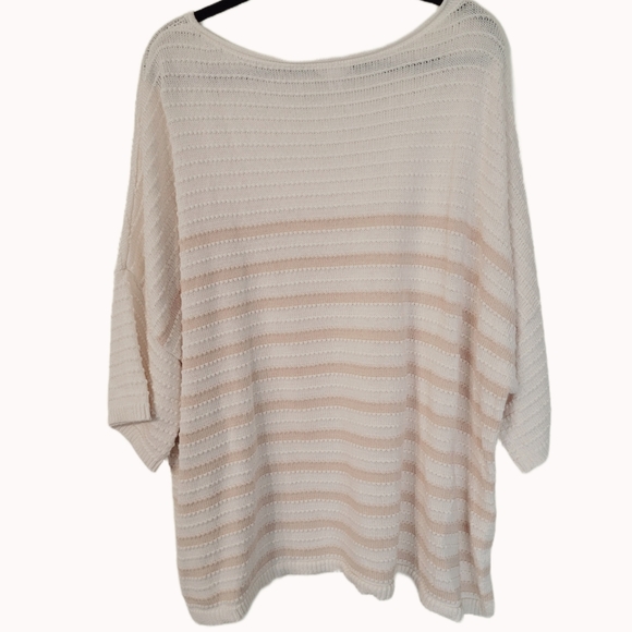 Time and Tru Pullover Three-quarter Sleeve Sweater Size XXL Ivory Tan - Picture 4 of 6